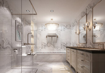 modern and luxury toilet concept