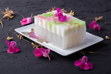 Coconut milk jelly with salim thai dessert multi color