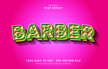 editable barber text effect