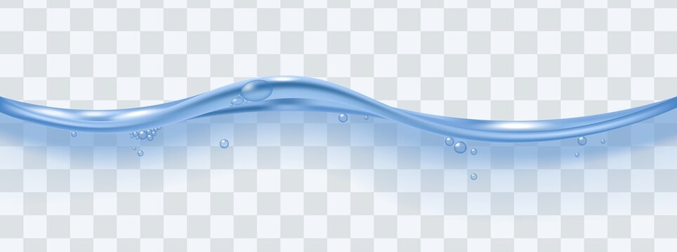 Flowing blue water surface template realistic vector illustration isolated.