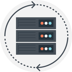 Server Management Services Flat Icon