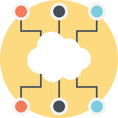 Distributed Cloud Flat Icon