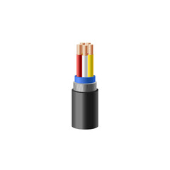 Obraz premium Electric cable with insulation and wires realistic vector illustration isolated.