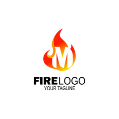 initial Letter M fire logo design. fire company logos, oil companies, mining companies, fire logos, marketing, corporate business logos. icon. vector