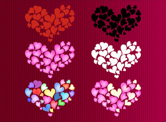 可愛いアートな手書きのハートマークのアイコンイラスト Wall Mural Foolchico