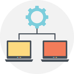 Network Management Flat Icon
