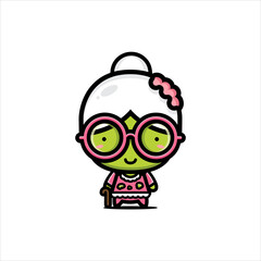 old cute zombie character vector design