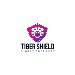 Shield and tiger combine,for protection,security logo design