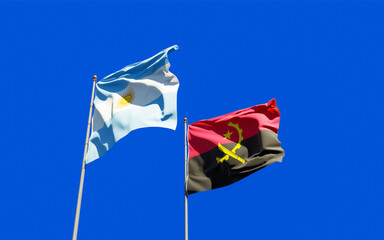 Flags of Argentina and Angola.