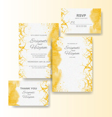 Fototapeta na wymiar Watercolor wedding invitation card set