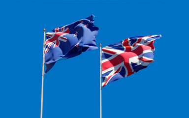 Flags of New Zealand and New Zealand.