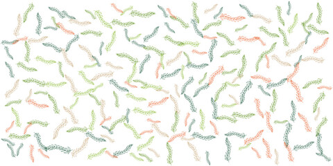 Fototapeta premium Tropical flowers border seamless pattern in sketch style on white background - hand drawn exotic blooms of monstera, protea, magnolia and plumeria with colorful line contour. Vector illustration