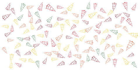 Tropical flowers border seamless pattern in sketch style on white background - hand drawn exotic blooms of monstera, protea, magnolia and plumeria with colorful line contour. Vector illustration