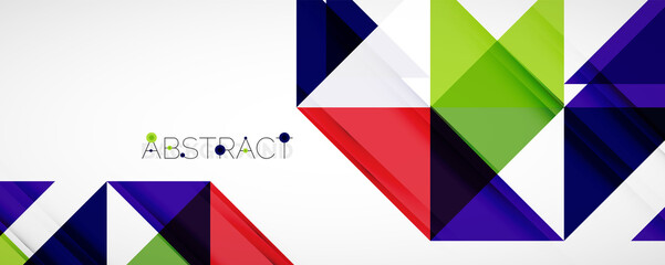 Geometric abstract background. Techno color triangle shapes. Vector illustration for covers, banners, flyers and posters and other designs