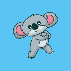cartoon animal design cool koala cute mascot logo