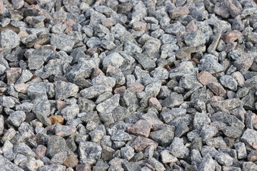 Crushed stone, chipped stone.