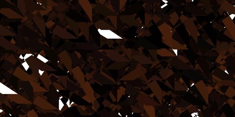 Dark Brown vector background with triangles.