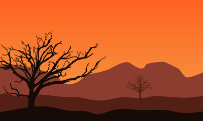 Nice nature scenery at sunset in the afternoon. City vector