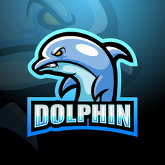 Dolphin mascot esport logo design © frescostudio