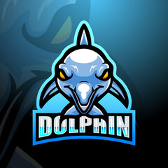 Dolphin mascot esport logo design © frescostudio