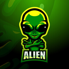 Alien mascot esport logo design