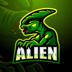 Alien mascot esport logo design