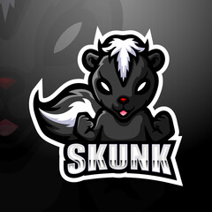 Skunk mascot esport logo design