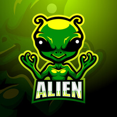 Alien mascot esport logo design