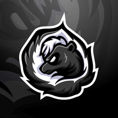 Skunk mascot esport logo design © frescostudio