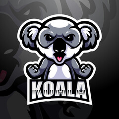 Koala mascot esport logo design © frescostudio