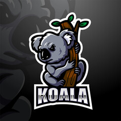 Koala mascot esport logo design © frescostudio