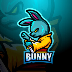 Ninja bunny mascot esport logo design