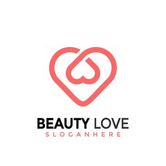 Beauty Love Modern Logo Icon Design Vector Illustration