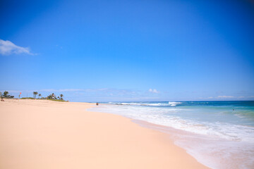 Fototapeta na wymiar Sand beach, Oahu, Hawaii 