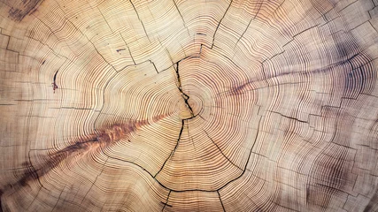 Abwaschbare Fototapete Schließen Sie herauf Foto der geschnittenen Ringbeschaffenheit eines Baums © CanYalicn