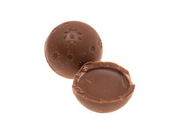 chocolate truffles isolated