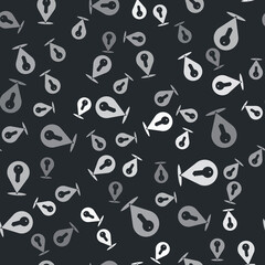 Grey Location key icon isolated seamless pattern on black background. The concept of the house turnkey. Vector.