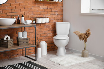 Stylish interior of modern bathroom
