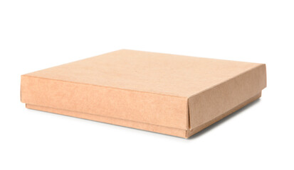 Blank cardboard box on white background