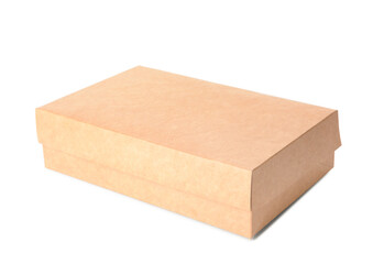 Blank cardboard box on white background