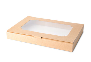 Blank cardboard box on white background