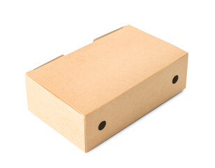 Blank cardboard box on white background