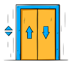 Hand Drawn Cartoon Elevator Doodle