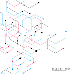 Template for medical design. Abstract science connect hexagons