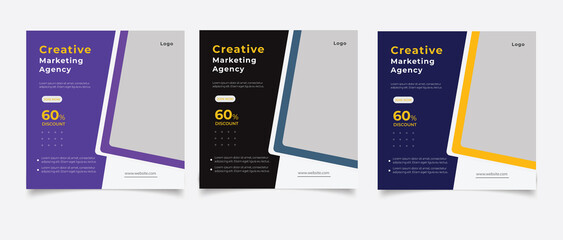 Creative business marketing banner for social media post template