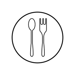 Spoon and fork outline icon