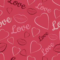 Pattern on the theme of love with hearts
