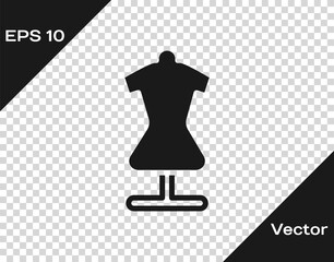 Black Mannequin icon isolated on transparent background. Tailor dummy. Vector.