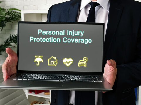 Business concept meaning Personal Injury Protection Coverage with sign on the sheet.