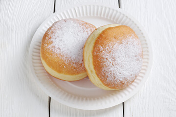 Berliner donuts on a plate